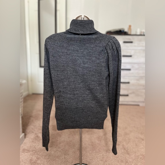 SportMax Gray Turtleneck with Puff Sleeves - Picture 8 of 9